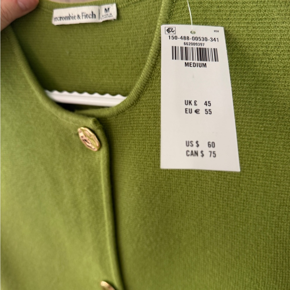 Abercrombie & Fitch luxloft sweater vest v neck top with gold buttons with tags - Picture 3 of 4